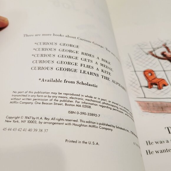 3 Vtg Curious George by H.A. Rey Gets a Medal Rides a Bike Takes a Job Books - Picture 2 of 8